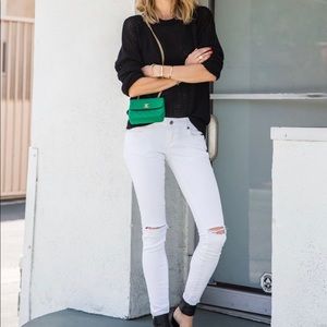 NWT Anine Bing white ripped jeans size 28